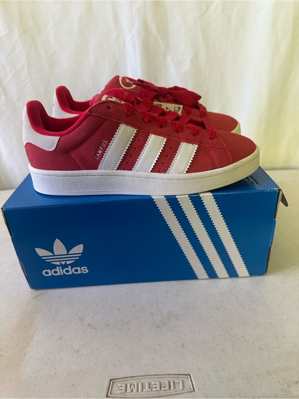 NEW Adidas Campus 00s J Red White Suede Shoes Size 7 IG1230 With Box